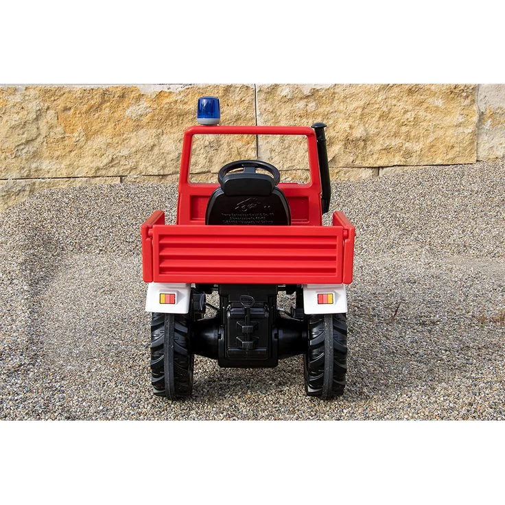 Rolly Toys rollyUnimog Feuerwehr Unimog mit Seilwinde rollyPowerwinch, ohne Schaltung, Tretfahrzeug für Kinder, verstellbarer Sitz, Flüsterlaufreifen, Front-/Heckkupplung, max. Belastbarkeit 35kg, Feuerwehrauto, Rot – Bild 6