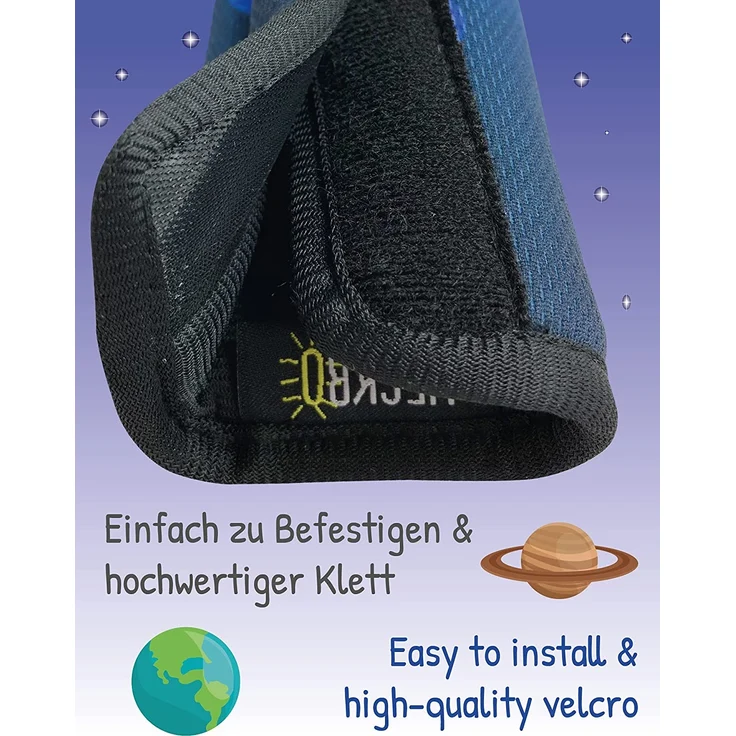HECKBO 1x Astronaut Weltall Space Auto Gurtschutz Sicherheitsgurt Schulterpolster Schulterkissen Autositze Fahrrad Fahrradsitz Gurtpolster für Kinder Jungen Jungs – Bild 4