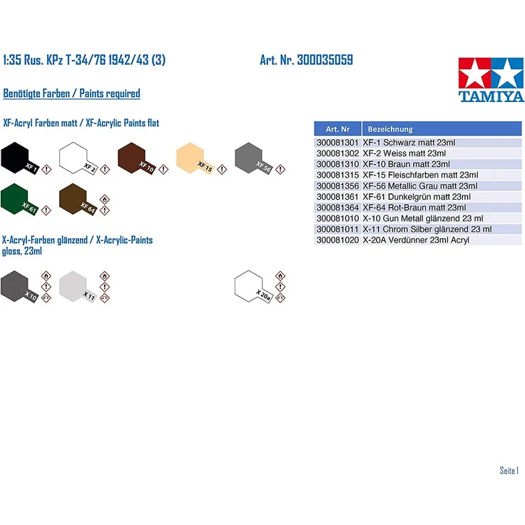 Tamiya 1:35 Russischer Kampfpanzer T-34/76 1942/43 300035059 – Bild 2