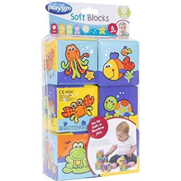 Playgro Badespielwürfel-Set, 6 Stück, Mit bunten Tiermotiven, Ab 6 Monaten, Würfelgröße: 7 x 7cm, Bunt, 40093 – Bild 5