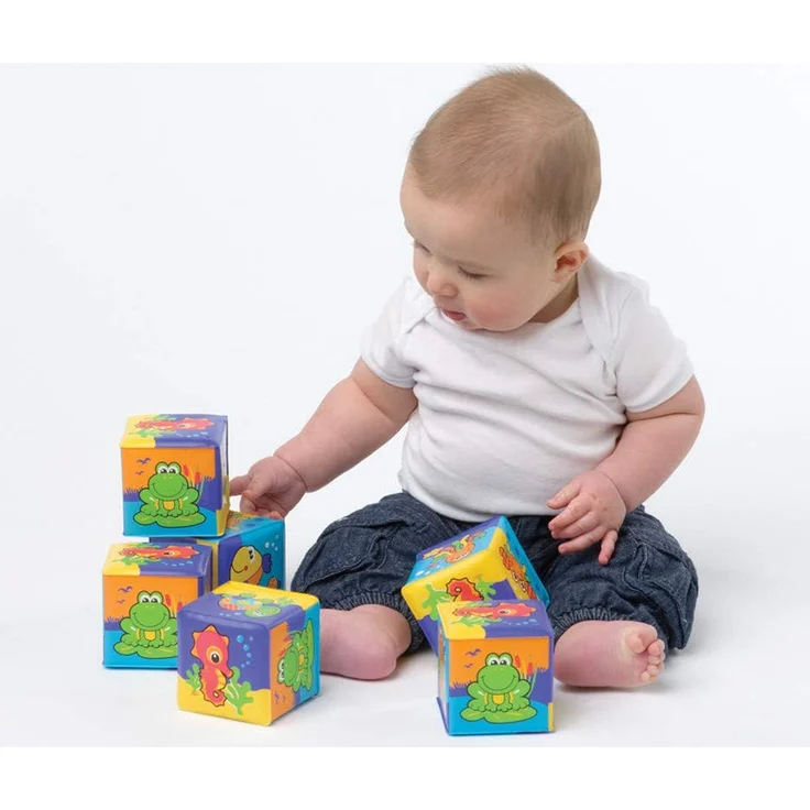 Playgro Badespielwürfel-Set, 6 Stück, Mit bunten Tiermotiven, Ab 6 Monaten, Würfelgröße: 7 x 7cm, Bunt, 40093 – Bild 3