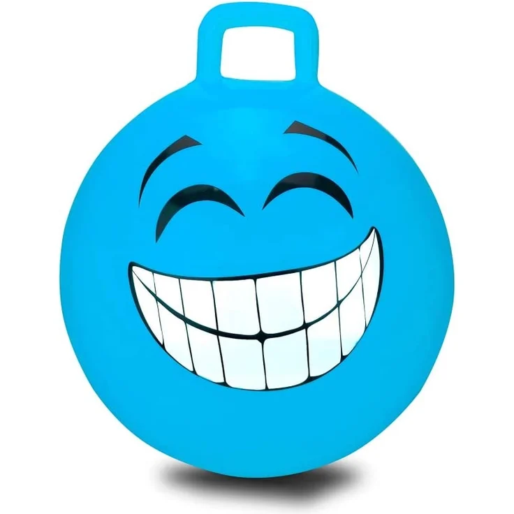 Jamara Hüpfball Smile blau 450mm-bis 50 kg, fördert den Gleichgewichtssinn und die motorischen Fähigkeiten, robust und widerstandsfähig, pflegeleicht – Bild 2