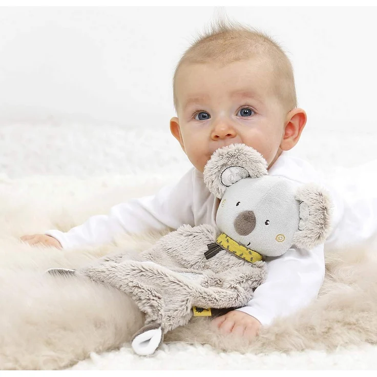 Fehn 064056 Schmusetuch Koala – Schnuffeltuch mit Koala-Köpfchen – Zum Kuscheln für Babys und Kleinkinder ab 0+ Monaten – Maße: 27 cm – Bild 2