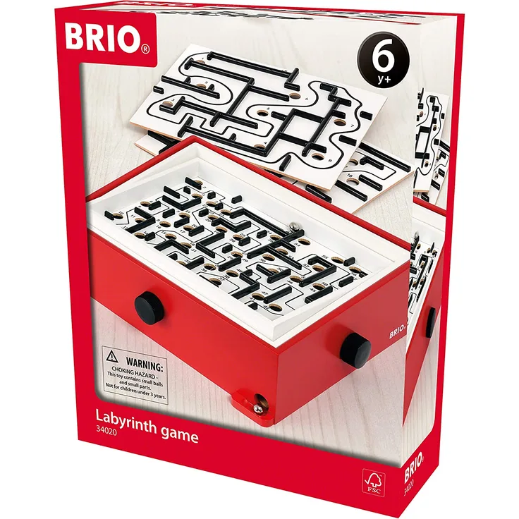 BRIO 34020 Labyrinth mit Übungsplatten, rot - Der schwedische Geschicklichkeits-Klassiker in drei verschiedenen Schwierigkeitsstufen - Für Kinder ab 6 Jahren