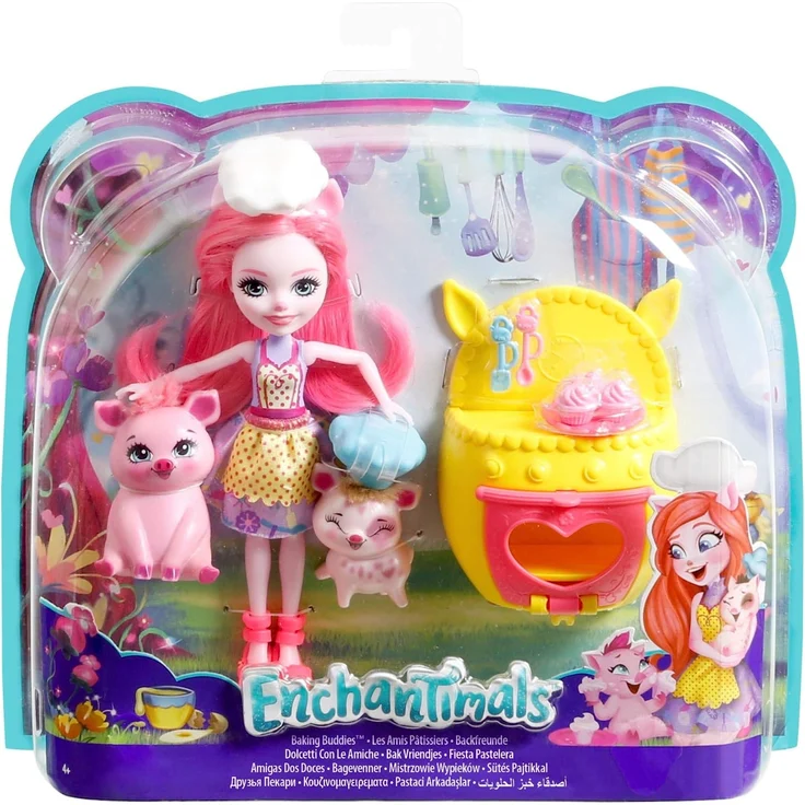 Mattel Enchantimals FJJ28 Themenpack Backfreunde mit Schweinemädchen Petya Pig Puppe und 2 Tierfreunden – Bild 7