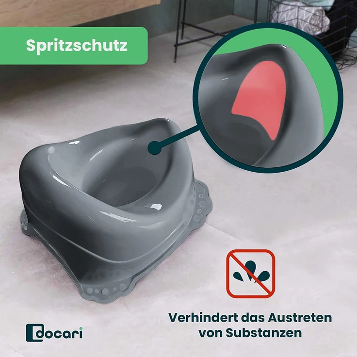 DOCARI Baby Töpfchen Mädchen Grau ab 1 Jahr - Toilettentrainer für Kinder bequem & praktisch für unterwegs und zuhause - Erste Kindertoilette Ergonomisches Töpfchen Kindertöpfchen – Bild 4