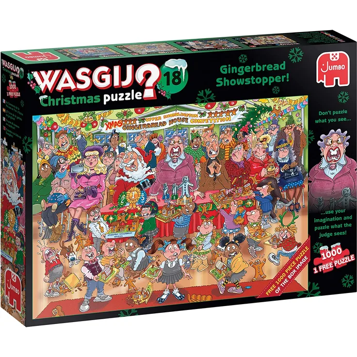 JUMBO 25017 Wasgij Christmas 18 Leckereien aus Lebkuchen 2x1000 Teile Puzzle