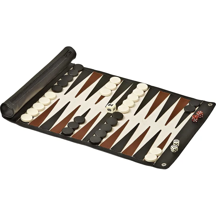 Philos 1713 - Backgammon zum Rollen, Kunstleder für die Reise