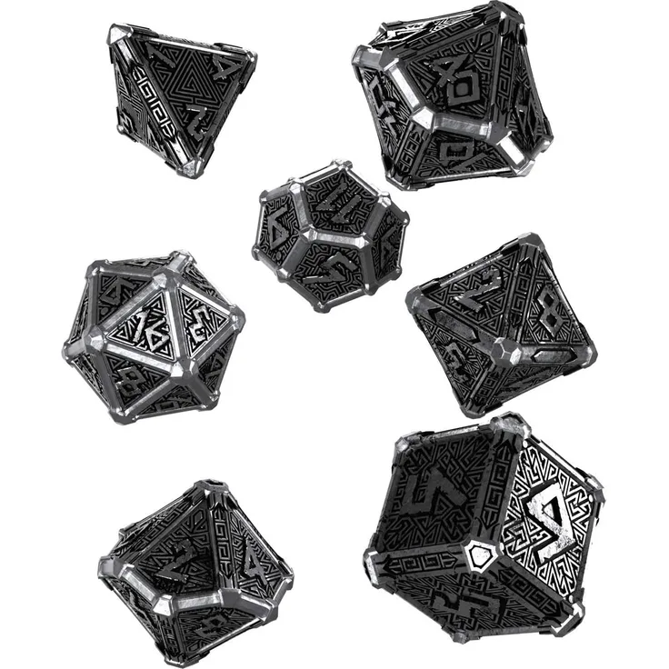 Q WORKSHOP Metal Mythical 7 Polyhedral Ornamented Dice Set