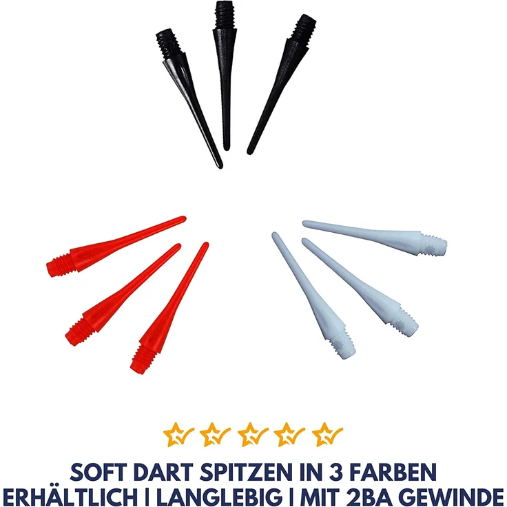 Best Sporting Dartpfeil Spitzen Nylon, 100 Stück, schwarz – Bild 3