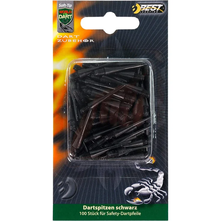 Best Sporting Dartpfeil Spitzen Nylon, 100 Stück, schwarz – Bild 5