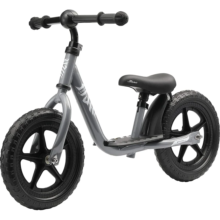 Löwenrad '12 Zoll Kinderlaufrad', ab 3 Jahren, höhenverstellbarer Lenker und Sattel, leichtgängige Lenkung, grau – Bild 3