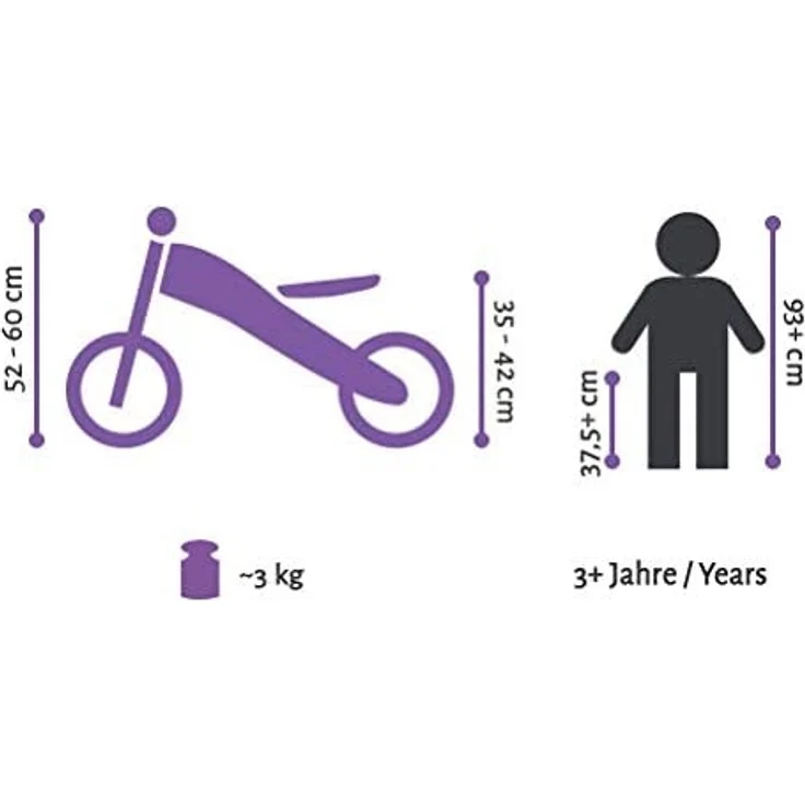 Löwenrad '12 Zoll Kinderlaufrad', ab 3 Jahren, höhenverstellbarer Lenker und Sattel, leichtgängige Lenkung, grau – Bild 5