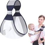 Baby Tragetuch,Atmungsaktive Baby Tragetuch, Verstellbare Babytrage Wickeln mit Dicken Schultergurten,babytrage neugeborene ab geburt für Babys von 0 bis 36 Monaten (grau Mesh-Gürtel)