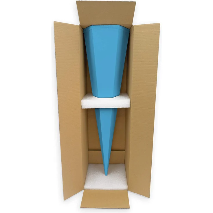 itenga Bastelschultüte 85 cm eckig Schultütenrohling mit Tüllverschluss (Pazifikblau) – Bild 2
