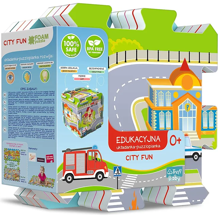 Trefl 60696 - Schaumstoff-Puzzle Educational 5in1 - Die Stadt,