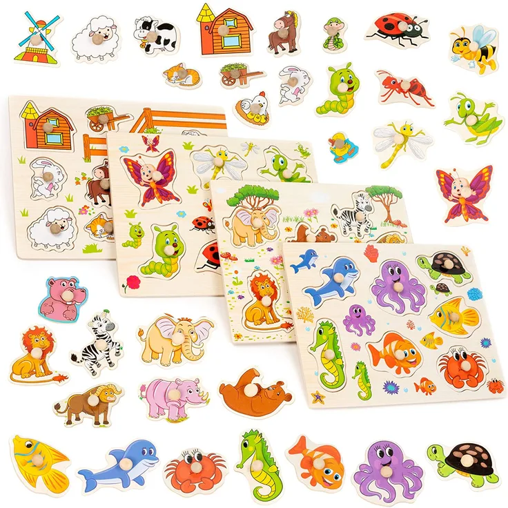 form-Puzzle Tiere junior 30 cm Holz 4 Teile