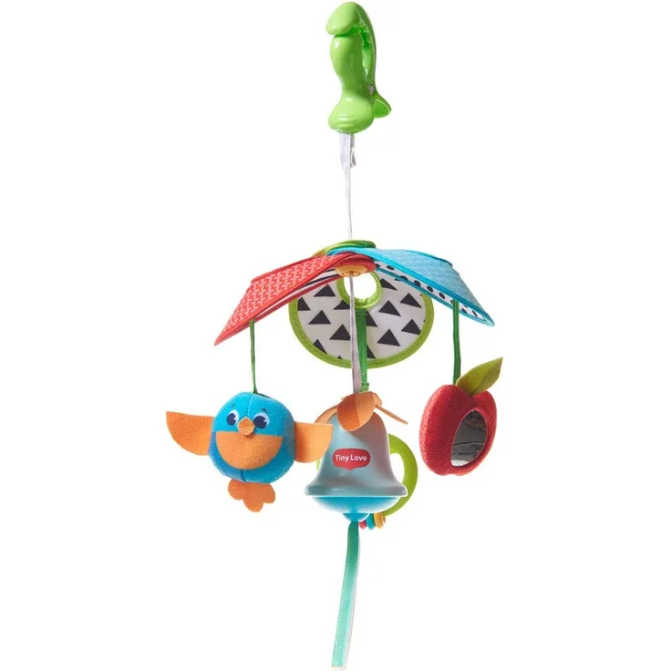 Tiny Love Mini Mobile Meadow Days, für Babys mit Großer Clip für unterwegs, mit 4 Spielmöglichkeiten, nutzbar ab der Geburt