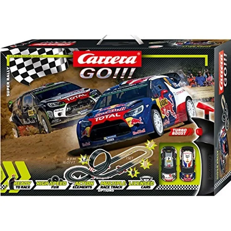 Carrera 20062495 GO!!! 'Super Rally', Autorennbahn Set, 4,9 Meter Streckenlänge, für 2 Spieler, ab 6 Jahren - Preisvergleich
