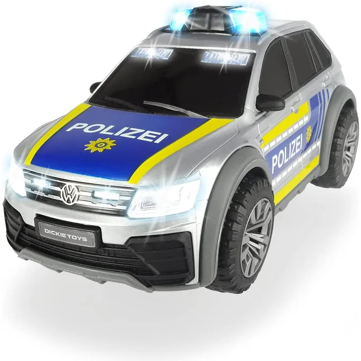 Dickie Toys 203714013 VW Tiguan R-Line, Polizeiwagen mit Licht & Sound, Polizeiauto, Polizei, inkl. Batterien, 25 cm, ab 3 Jahren, Mehrfarbig