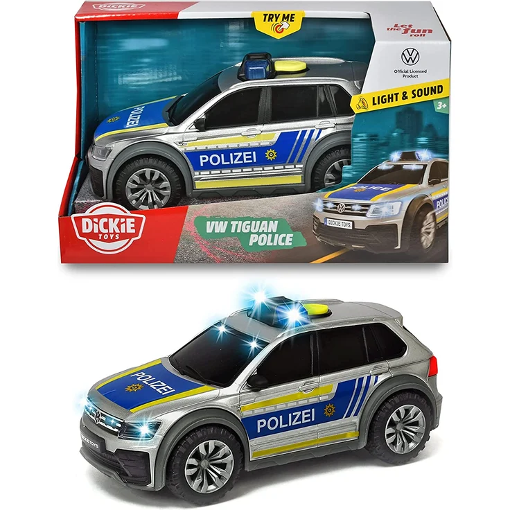 Dickie Toys 203714013 VW Tiguan R-Line, Polizeiwagen mit Licht & Sound, Polizeiauto, Polizei, inkl. Batterien, 25 cm, ab 3 Jahren, Mehrfarbig – Bild 3