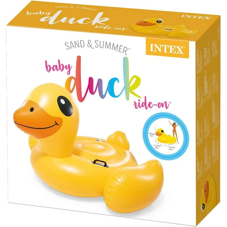 INTEX Reittier Gelbe Ente Schwimmliege Wasserliege Badeinsel Schwimmtier – Bild 5