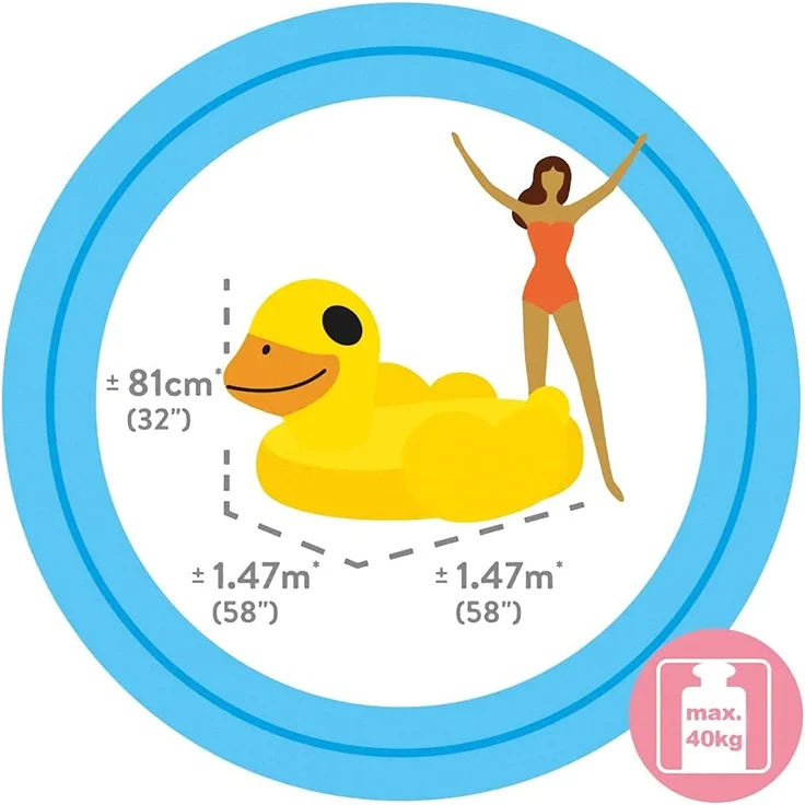 INTEX Reittier Gelbe Ente Schwimmliege Wasserliege Badeinsel Schwimmtier – Bild 9