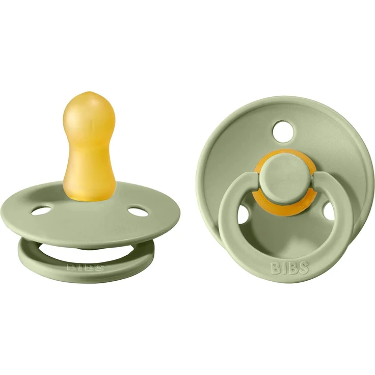 BIBS Colour Schnuller 2er-Pack, BPA-frei, Kirschform Nippel. Naturkautschuk / Latex, Hergestellt in Dänemark. 0-6 Monate (2er Pack), Sage / Sage - Preisvergleich – Bild 1