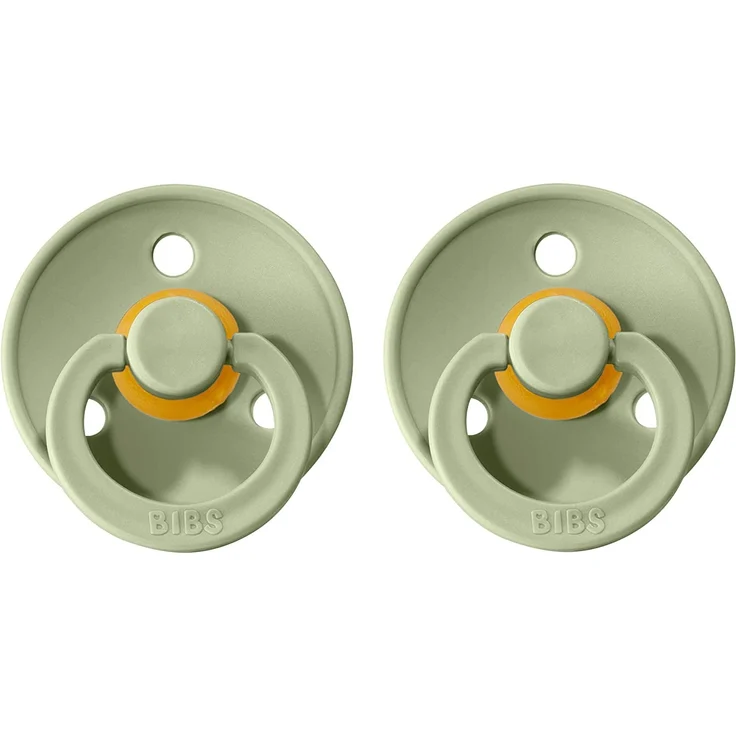 BIBS Colour Schnuller 2er-Pack, BPA-frei, Kirschform Nippel. Naturkautschuk / Latex, Hergestellt in Dänemark. 0-6 Monate (2er Pack), Sage / Sage - Preisvergleich – Bild 2