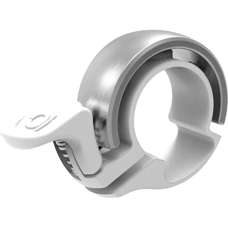 Knog Fahrradklingel Oi Classic Large 23,8-31,8 mm , Weiß Silber