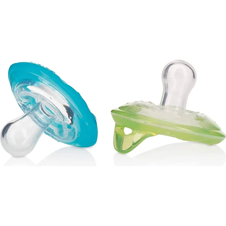 Nûby - 2 Natural Flex™ Schnuller Kirschform - Grün & Aqua - 0-6 Monate