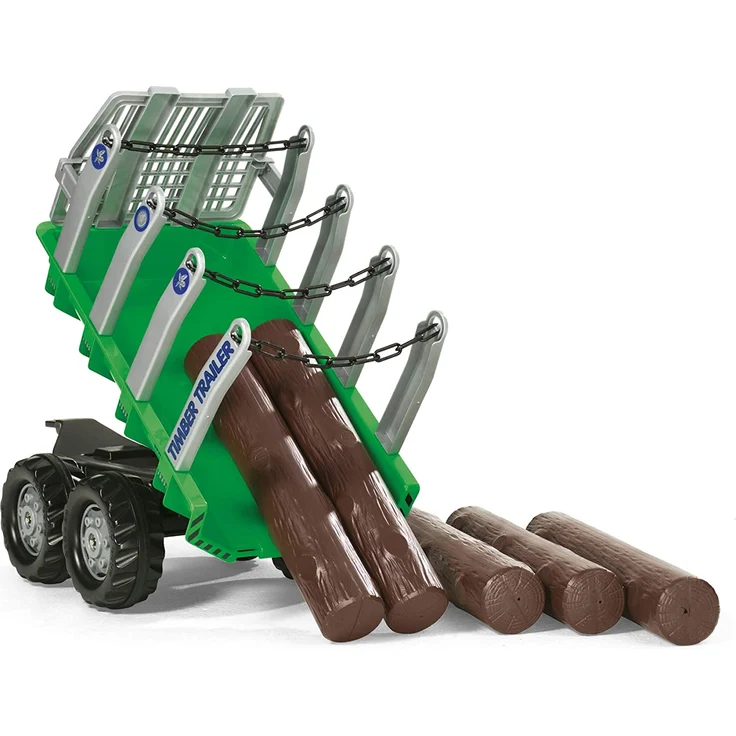 Rolly Toys rollyTimber Trailer (für Kinder von 3 - 10 Jahre, Zweiachsanhänger, Kippanhänger, mit Holzstämmen) 122158 – Bild 2