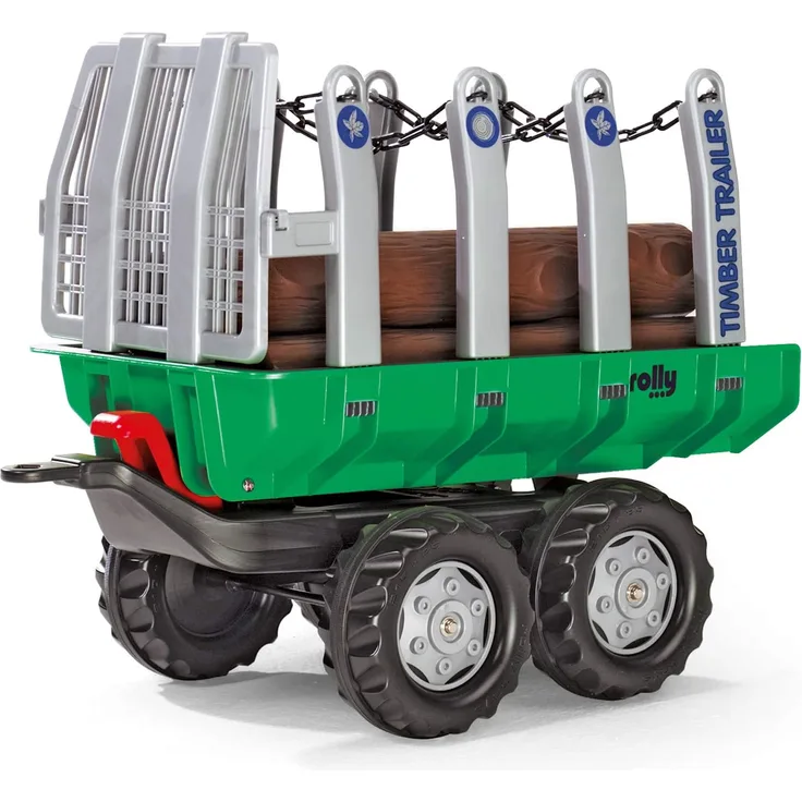Rolly Toys rollyTimber Trailer (für Kinder von 3 - 10 Jahre, Zweiachsanhänger, Kippanhänger, mit Holzstämmen) 122158