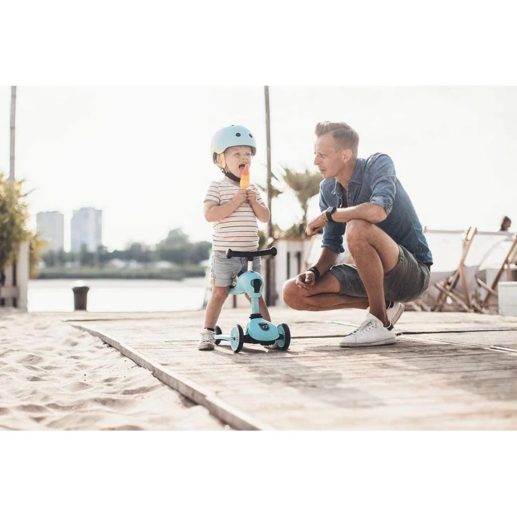 Scoot & Ride 'Highwaykick 1' Kickboard, ab 12 Monaten, 3-fach höhenverstellbar bis 64 cm, 2in1 mit Sitz, max. belastbar bis 50 kg, blueberry – Bild 4