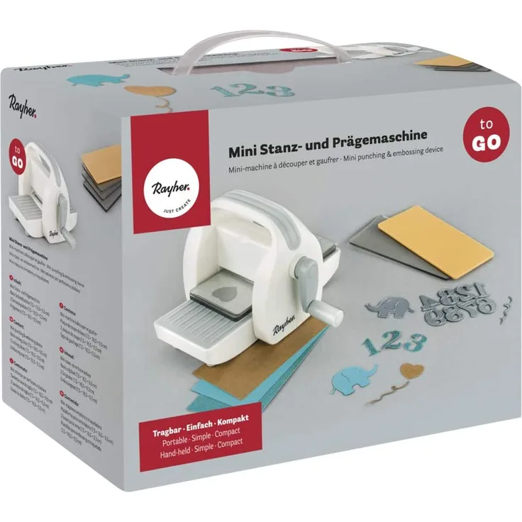 Rayher 60999000 Mini-Stanz- und Prägemaschine TO GO, Flexibilität durch handliche Größe und leichtes Gewicht, ideale Urlaubs- und Reisebegleitung da tragbar u. kompakt, liefert tolle Ergebnisse - Preisvergleich