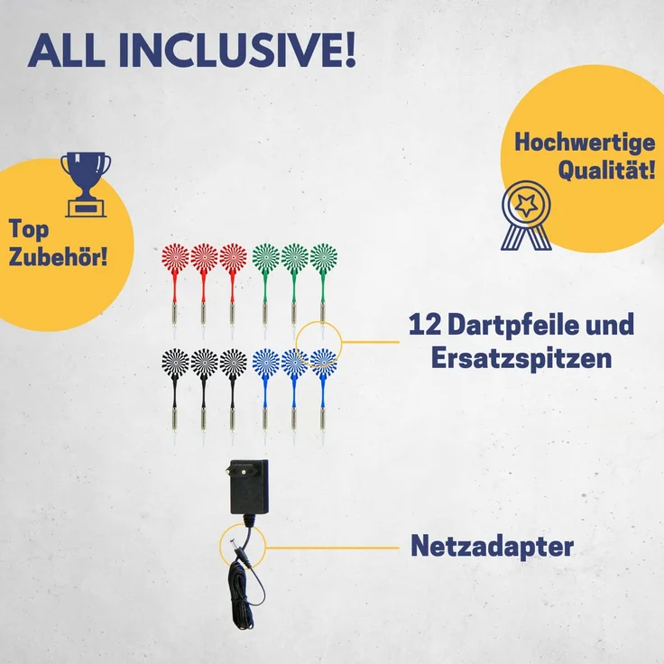 Best Sporting Dartscheibe elektronisch Blackpool I elektronische Dartscheibe mit LED-Anzeigen I E-Dartscheibe mit 12 Dartpfeilen & Ersatzspitzen I hochwertiger Dartautomat für 8 Spieler - Preisvergleich – Bild 3