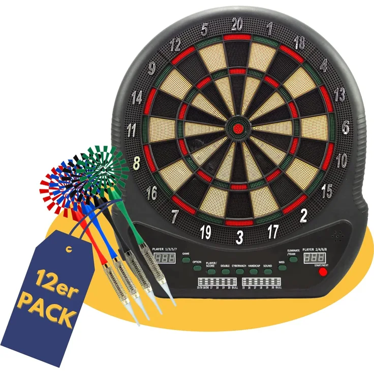 Best Sporting Dartscheibe elektronisch Blackpool I elektronische Dartscheibe mit LED-Anzeigen I E-Dartscheibe mit 12 Dartpfeilen & Ersatzspitzen I hochwertiger Dartautomat für 8 Spieler - Preisvergleich