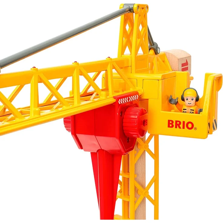 BRIO World 'Großer Baukran mit Licht', ab 3 Jahren, mit Licht, Magnethaken, 55 cm hoch, gelb – Bild 6