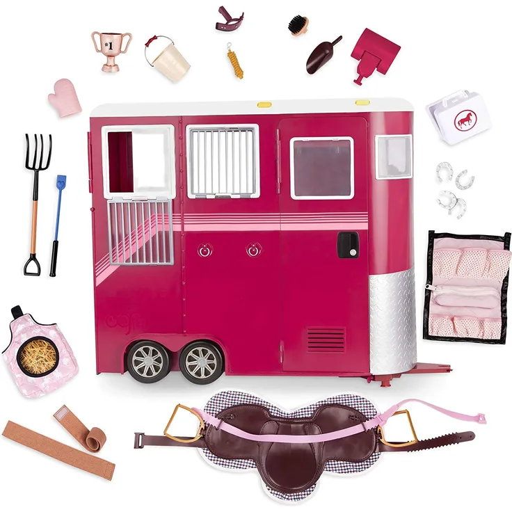 Our Generation BD37391Z Horse Trailer Puppenzubehör, Mehrfarbig