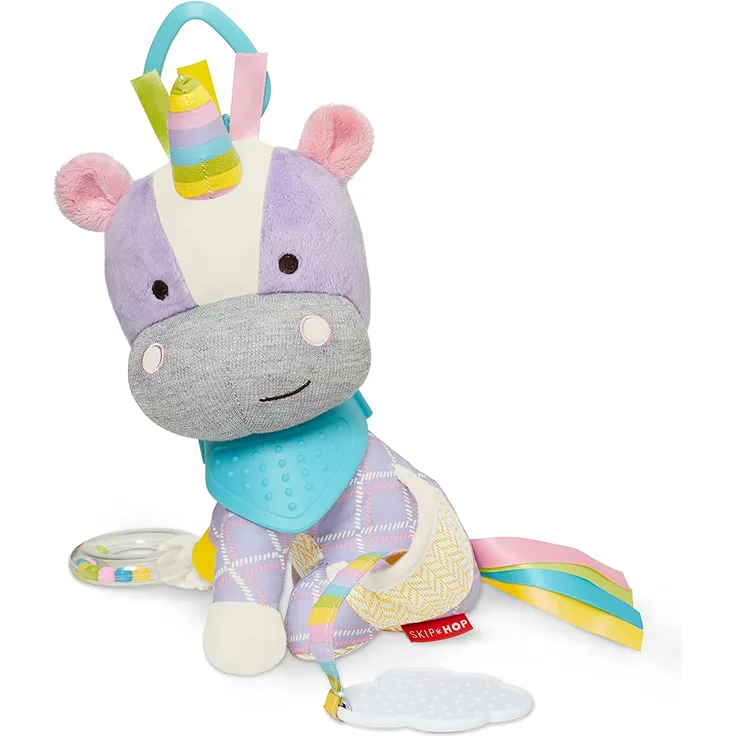 Skip Hop Bandana Buddies Aktivitätsspielzeug, Plüschtier für Babys und Kinder, mehrfarbig, Einhorn