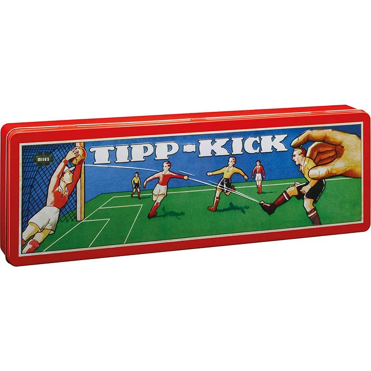 TIPP-KICK Retro 80x47 cm – Das spielfertige Set mit 2X Spieler, 2X Torwart, 2X Metall-Tor, 2X Ball I Spielfeld aus Filz – Bild 1