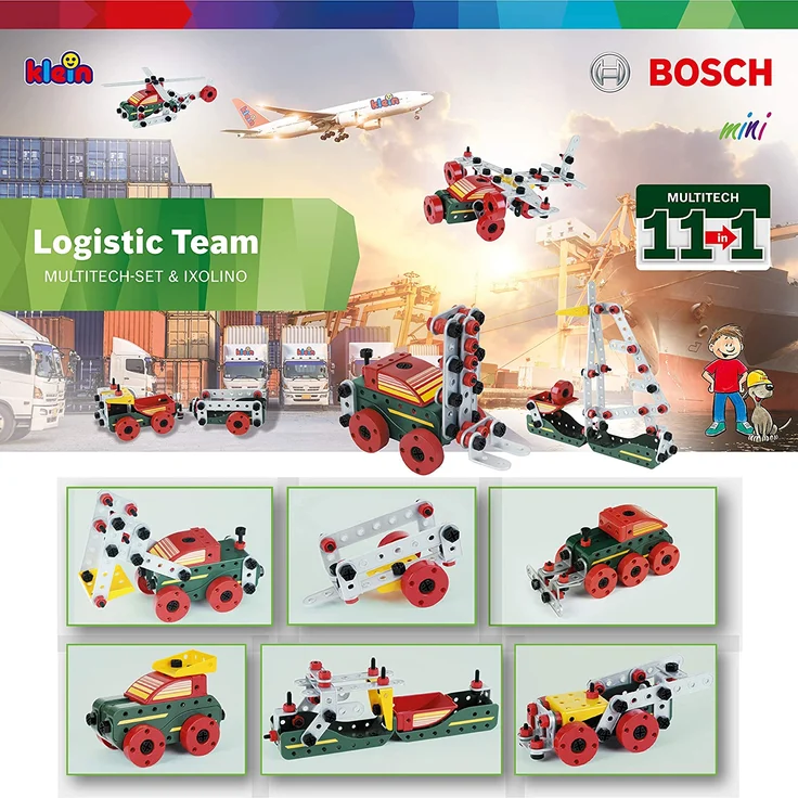 Theo Klein 8497 Multi-Tech Konstruktionsset mit Bosch Ixolino I 107 Bauteile I Batteriebetriebener Ixolino mit Licht und Sound I Maße: 32 cm x 27 cm x 9,5 cm I Spielzeug für Kinder ab 3 Jahren – Bild 4