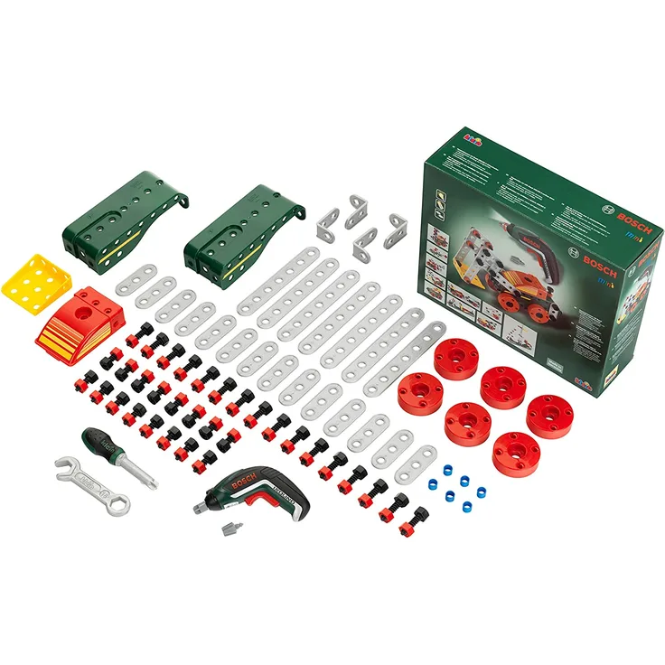 Theo Klein 8497 Multi-Tech Konstruktionsset mit Bosch Ixolino I 107 Bauteile I Batteriebetriebener Ixolino mit Licht und Sound I Maße: 32 cm x 27 cm x 9,5 cm I Spielzeug für Kinder ab 3 Jahren