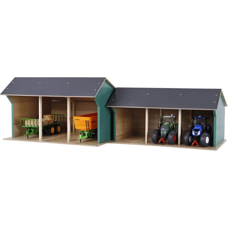 Kids Globe Spielzeug-Scheune für Traktoren Klein 1:32 Holz 610192 – Bild 2