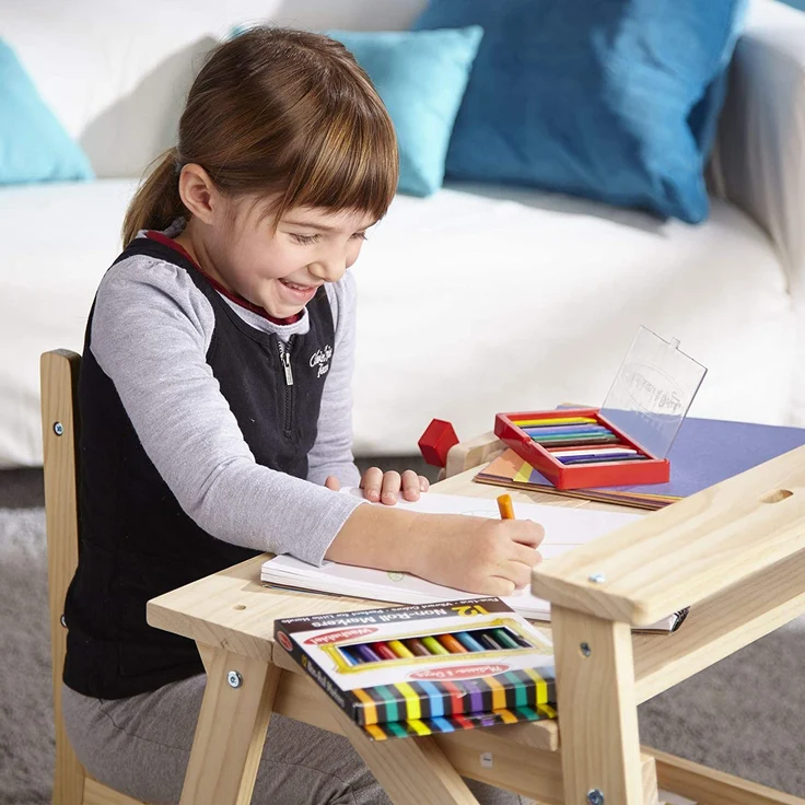 Melissa & Doug Wooden Project Solid Wood Workbench (Pretend Play, Sturdy Wooden Construction, Storage Shelf, 66.04 cm H × 47.625 cm W x 60.96 cm L) – Bild 3