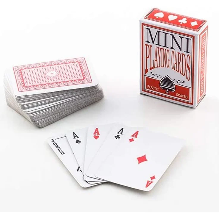 Out of the Blue 'Mini Spielkarten Deck', 6x4 cm, Poker Skat Rommé – Bild 5