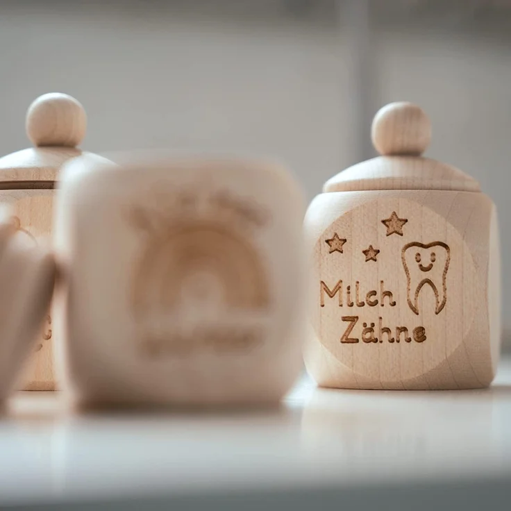 Spruchreif · Milchzahndose aus Holz mit Schraubdeckel und Gravur · Kinder Zahndose für Milchzähne zur Aufbewahrung perfekt als kleines Geschenk · Zahnfee - Preisvergleich – Bild 2