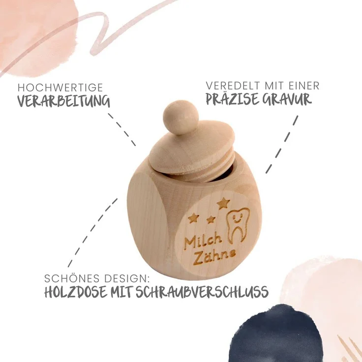 Spruchreif · Milchzahndose aus Holz mit Schraubdeckel und Gravur · Kinder Zahndose für Milchzähne zur Aufbewahrung perfekt als kleines Geschenk · Zahnfee - Preisvergleich – Bild 6