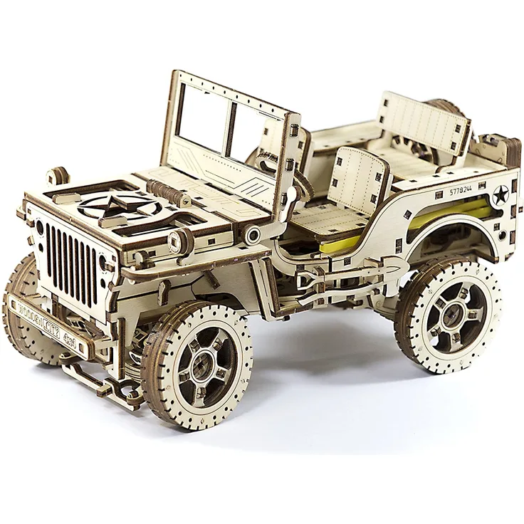 willys Jeep Modell-Bausatz 17,9 cm Holz 564-teilig