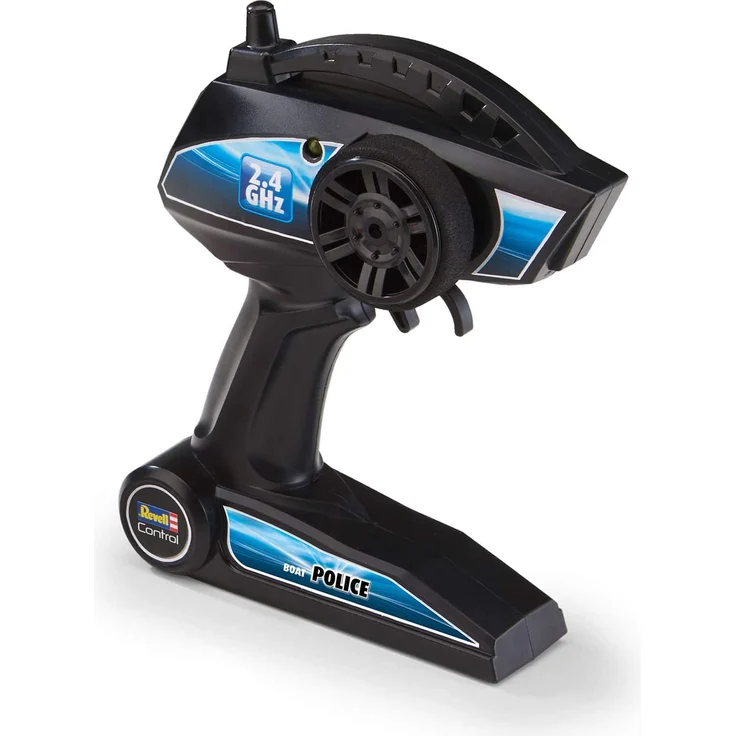 Revell Control 24138 RC Polizeiboot, mit wasserdichter Elektronik und integriertem LI-Ion-Akku Ferngesteuertes Boot, weiß/blau – Bild 6